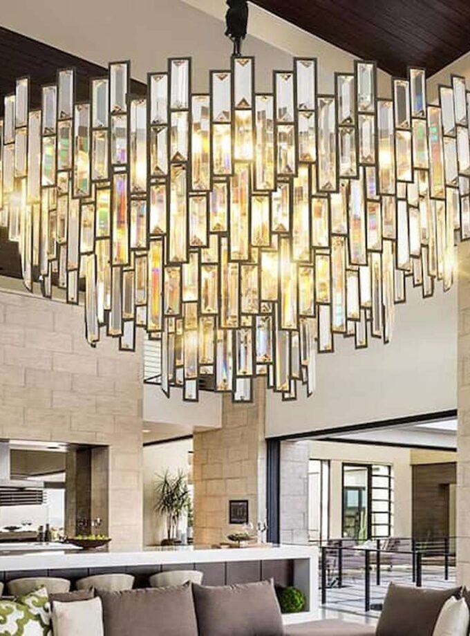 31.5" Modern Chandelier 19-Light 4-Tier Black Round K9 Crystal Chandelier for Dining Room,Living Room,Entryway and Foyer